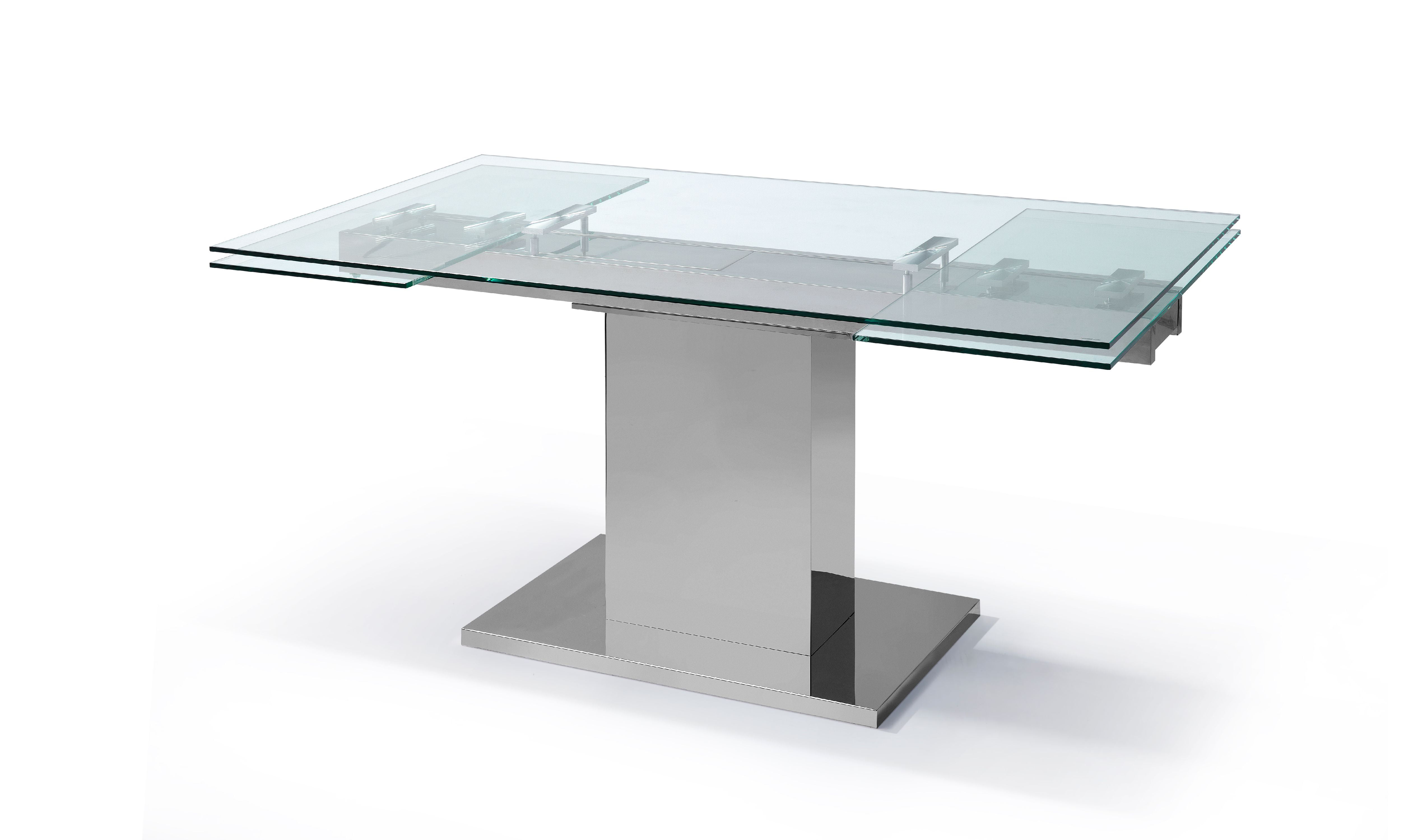 Whiteline Modern Living Silver Slim Contemporary Dining Table -Brand New